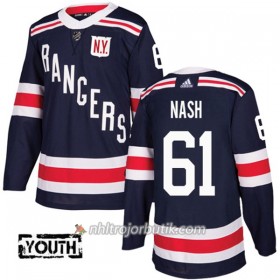 Barn Ishockey New York Rangers Tröja Rick Nash 61 Adidas 2017-2018 Marinblå 2018 Winter Classic Authentic